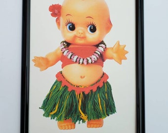 Hula Kewpie Doll Art Print – Vintage Hawaiian Rubber Toy, Pop Art