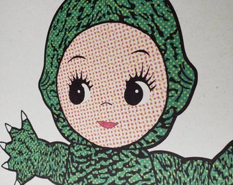 Kewpie Doll as Godzilla Art Print – Recycled Paper, Pop Art
