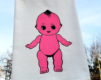 Vintage Kewpie Doll Kitchen Towel – Retro Pop Art Print