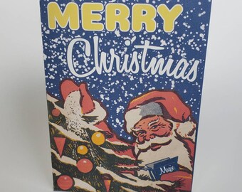 Retro Santa Christmas Card Set - Mid-Century Style, Nostalgic Magic