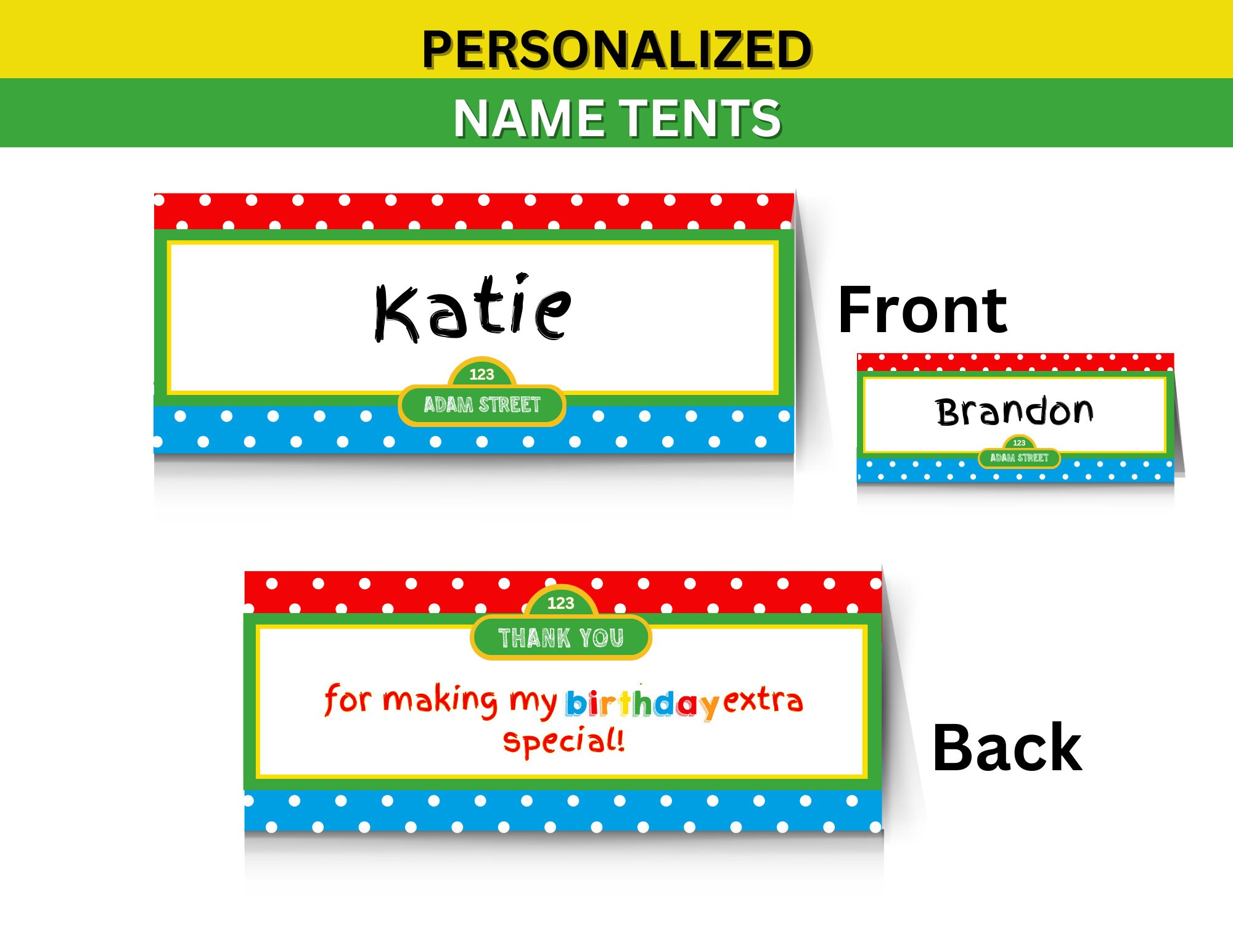 Editable Kids Primary Colors Sesame Street Birthday Party Printable Name Tents Name Signs Elmo ...