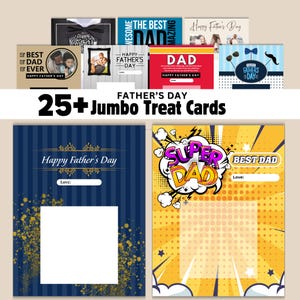 25 Vaderdag Jumbo-kaartbundel, bewerkbare cadeaukaart snoepsnack, DIY Dad Treat Cards The Best Dad-cadeauhouder - 8,5 x 11, 11 x 17