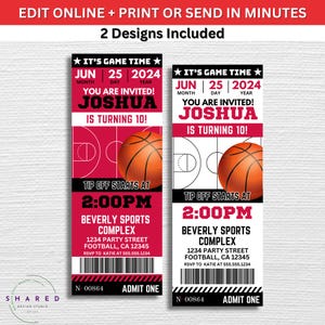 Invito stampabile per la festa di compleanno della squadra di basket di Chicago Miami Red & Black - MODIFICA TE STESSO con Canva