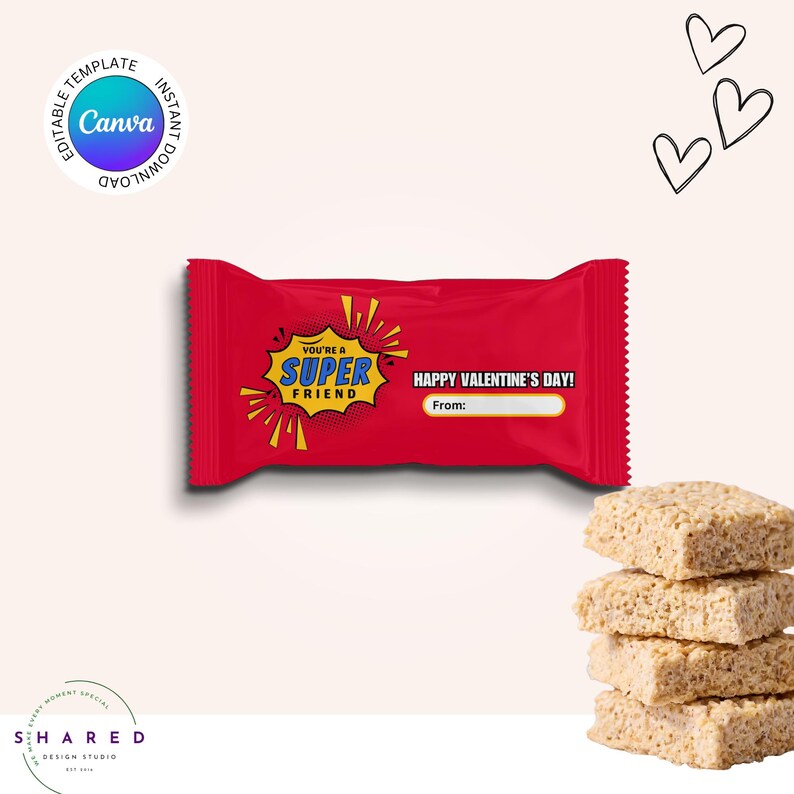 Editable Valentine's Day Rice Crispy Treat Labels, Printable Superhero ...
