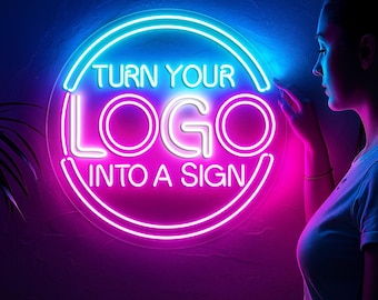 Custom Neon Sign Logo Acrylic UV, Neon Sign UV Printing,Acrylic Sign Custom Wall Decor, Custom LED Business Sign Neon Sign, Custom Logo Neon