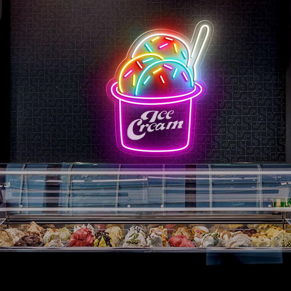 Ice Cream Neon Sign,ice Cream Store Led,ice Cream Car Take Away