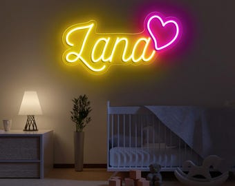 Letrero de neón con nombre personalizado para niños, letrero de neón para dormitorio, letrero de neón personalizado, decoración de dormitorio, decoración de habitación de niños, decoración del hogar, regalo para niños