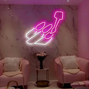 Insegna al neon a LED per unghie, parete per luci al neon per unghie, insegna aziendale personalizzata per unghie, insegna bellezza mano, decorazione per la stanza delle unghie, decorazione per salone di bellezza, smalto LED