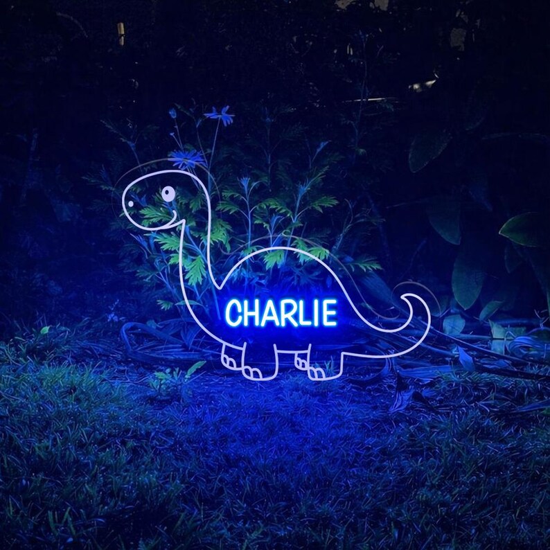 Custom Dinosaur Neon Sign for Kid Room Decor, Custom Kid Neon, Custom ...