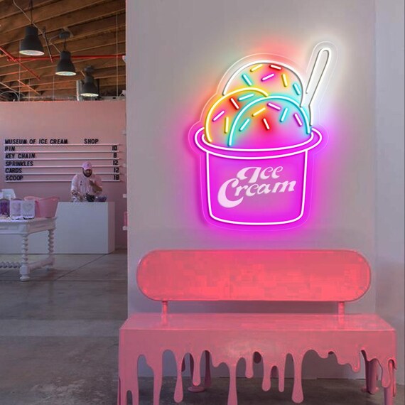 Ice Cream Neon Sign,ice Cream Store Led,ice Cream Car Take Away
