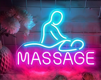 Massage Neon Sign, Massage Spa Salon Neon Sign,Beauty Salon LED,Massage Room Decor,Beauty Room Light Up,Spa Clinic center art decor business