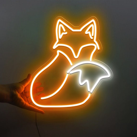 Fox Neon Sign, Fox Led Sign, Animals Lover LED/NEON Neon Light,Custom Color LED,Fox Light Sign,Fox Wall Decor,Fox Wall Art,Neon Sign Bedroom