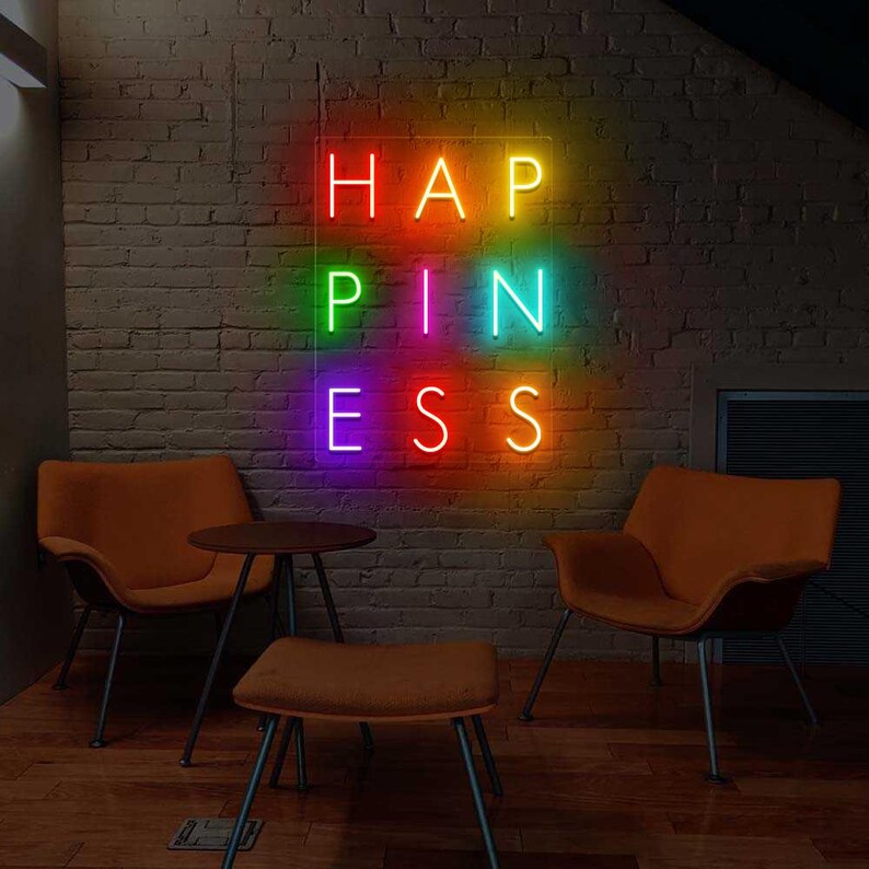 Happy Led Sign Happiness Neon Sign, Happy LED Sign, Sweet Home Light up Decor, Welcome ...