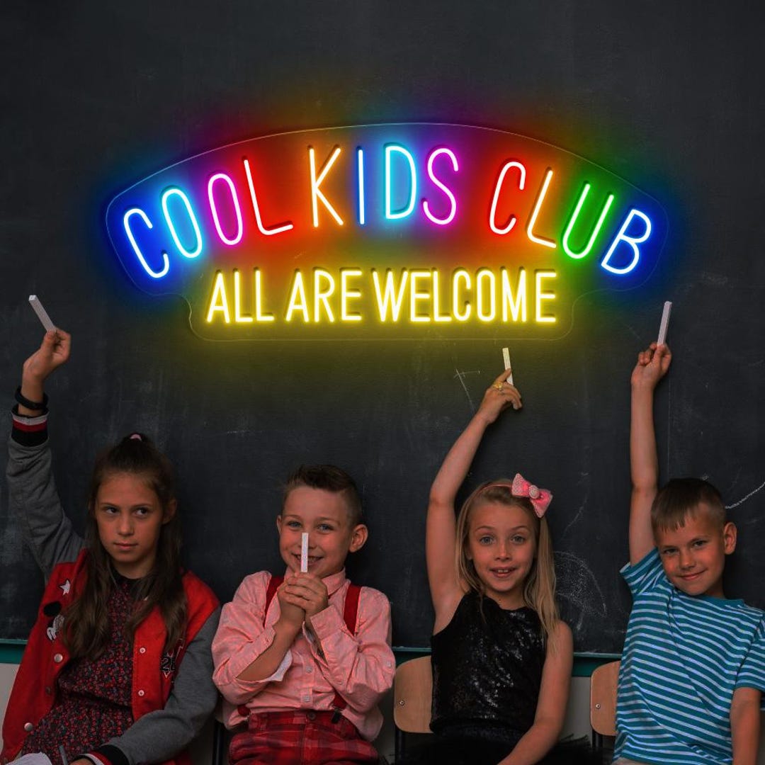 Insegna Al Neon Colorata Cool Kids Make Art – Luce LED Dimmerabile Con Scritta Per Cameretta, Aula, Biblioteca E Asilo – Alimentazione USB 41,9x30 Cm