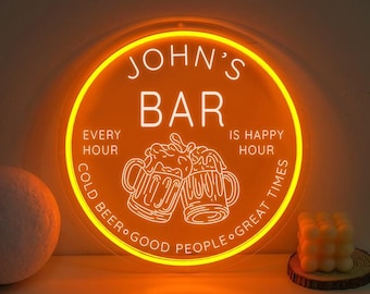 Bar Neon Sign, Beer Neon Sign, Beer Club LED Neon, Name Beer Cup Neon Sign,Pub Bar Decoration,Beer Bar Open Signs,Light Sign For Beer Party