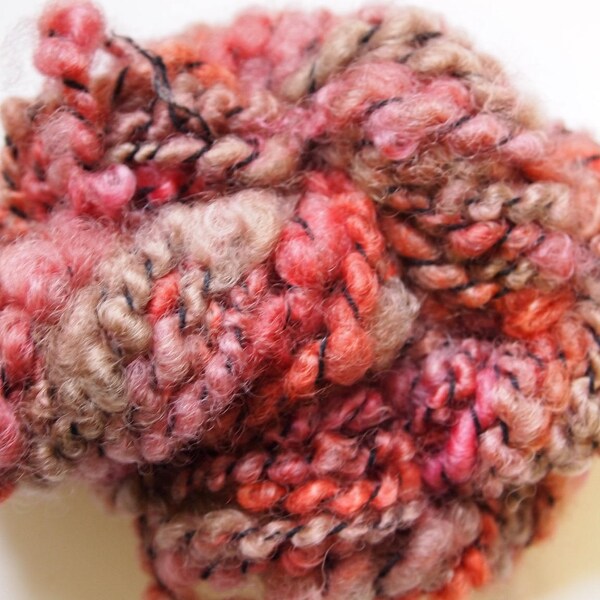 RUSTY CLAY Handspun Wool Yarn Coopworth Corespun 22yds 1.5oz 7-8wpi aspenmoonarts knitting art yarn