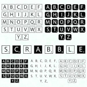 Pacote Scrabble Svg Png | Arquivos de corte de peças de Scrabble | Clipart de peças de Scrabble | Letras de família, sinal Svg | Arquivos Svg para Cricut | Download instantâneo