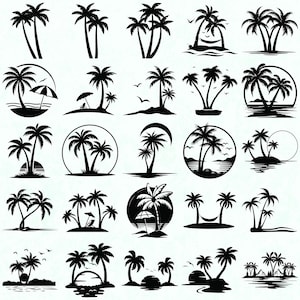 Palme SVG-Bundle, Palme Clipart, Palme SVG, Palme Silhouette, Palme PNG Bundle, Schnittdateien für Cricut, Strandleben svg
