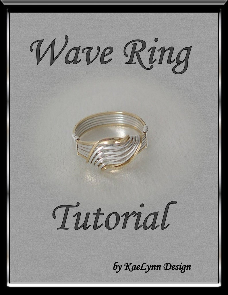 May include: A silver and gold wave ring tutorial by KaelLynn Design. The ring is made of multiple thin wires twisted together to create a wave shape.
