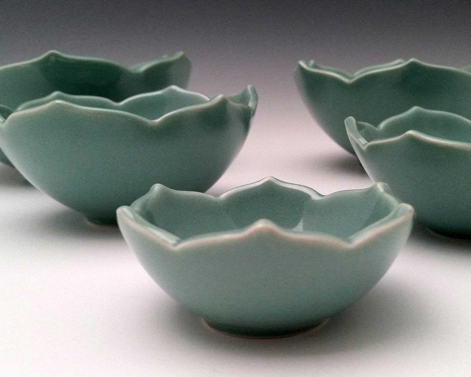 Ceramic Nesting Lotus Bowls Serving Bowls Set of Five Etsy