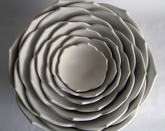 Eight Nesting Lotus Bowls Etsy