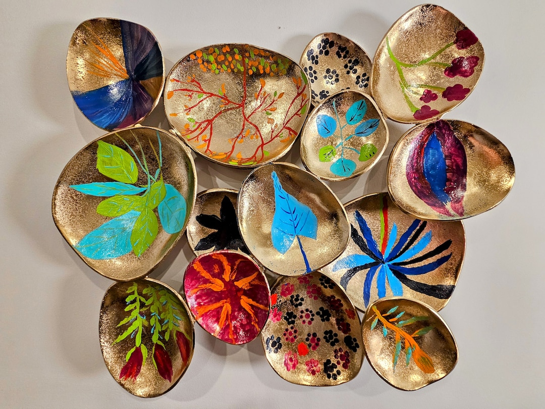 A Unique Handmade and Painted Wall Art With 14 Individual Abstract ...