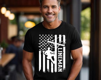 Lineman Shirt, Lineman Electrician, Support Blue Collar, Lineman Tees, Gift For Him, Cable Lineman Gift, Lineman T-Shirt, Lineman Work Shirt