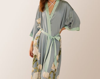 Abito kimono floreale peonia, regalo per la festa della mamma, regalo per la sposa, regalo per la sua damigella d'onore, regalo per la mamma