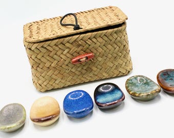 Colorful Asian Ceramic Chopstick Holders - Modern Bohemian Tableware Decor