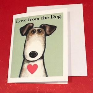 Love From The Dog Card, Greeting Card with Dog, Dog Card