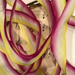 Yellow to Fuchsia Ombre, Wired Ribbon, 3 yds