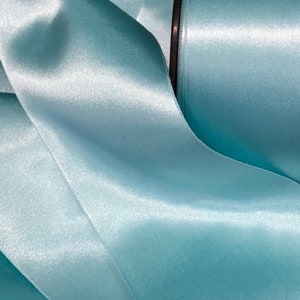 Satin Ribbon, Wide Ribbon, Aqua
