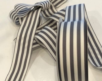Gray, White, Striped, Ribbon