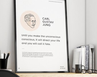 Psychology Posters - Quotes from the greatest psychologists | Carl Jung, Sigmund Freud, Abraham Maslow, Viktor Frankl | Minimalistic Design.