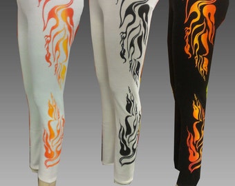 SALE Flame Printed Leggings - Inherently Fire Resistant Fabric