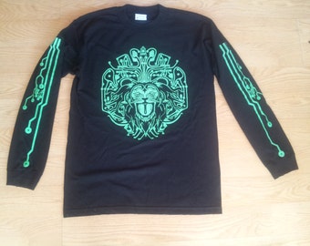 SALE! Cyber lion printed Long Sleeve T Shirt Mens