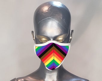 Máscara facial de jersey de bandera inclusiva LGBTQIA