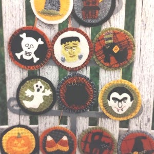 Under the Garden Moon All Hallows Eve Wool Ornament Banner Kit- Halloween theme.