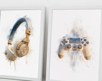 Set of 2 Gaming Posters | Digital Prints of Video Games & Music | Video Game Poster | Instant Download | Minimalist Posters | Gaming poster