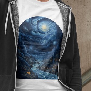 Camiseta Galaxias, camiseta para hombre, t-shirt design, espacio, diseño planetas, arte abstracto imagen 5