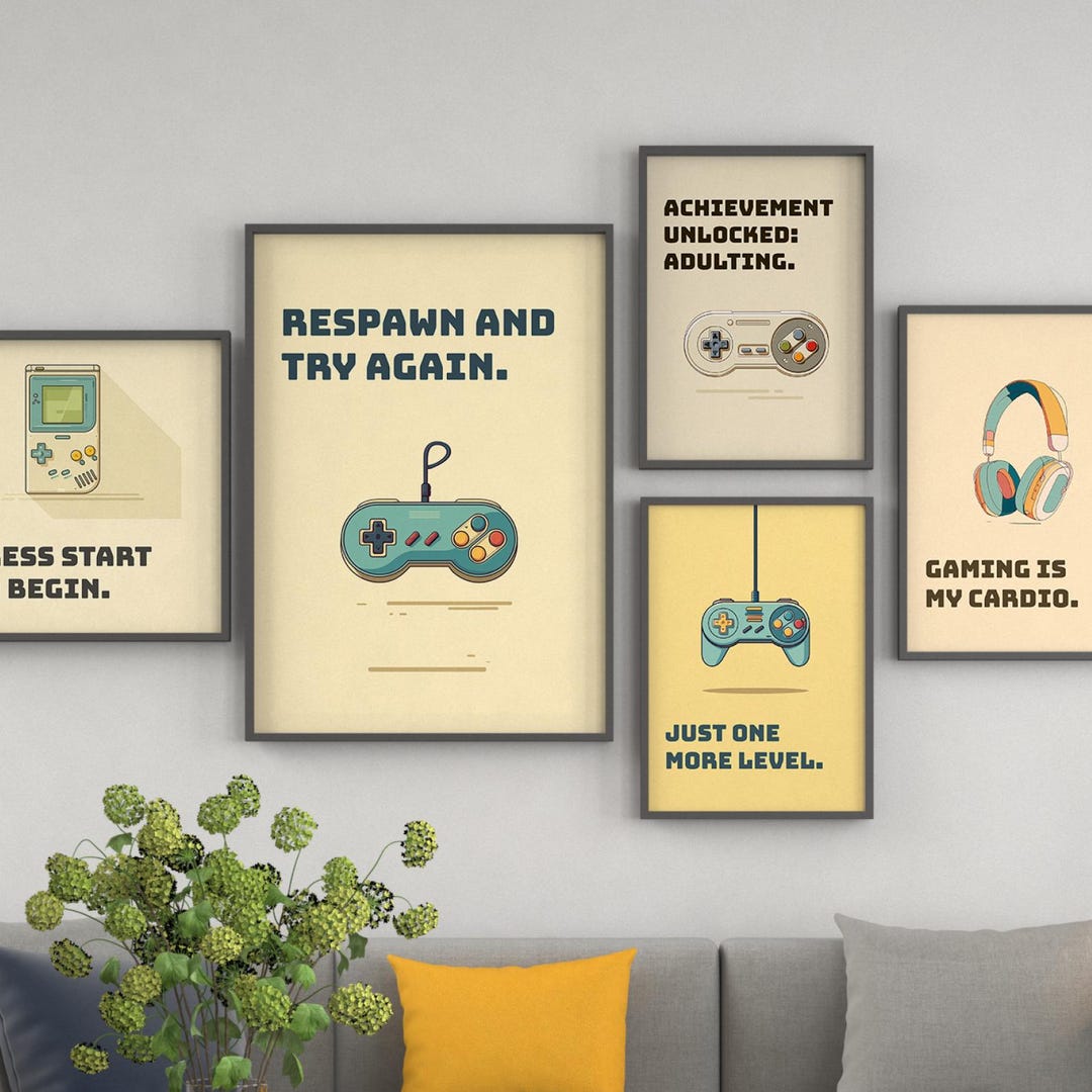 Gaming Posters Set of 5 | 5 Posters for Gamer Room | Digital Download ...