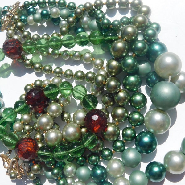lot of Broken 1950 1960 glass beads  Necklaces Recycle Reuse Vintage Beads Spacers