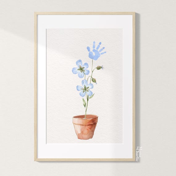 Flower Handprint Art: Kids Keepsake Gift (Printable)