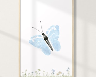 Butterfly Footprint Craft | Summer craft | Baby & Kids&#39; Footprint Keepsake | Printable Kids Art | Digital Art