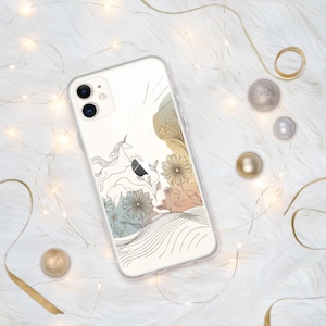 Pastel Unicorn iPhone Case: Floral Fantasy, Wireless Charging