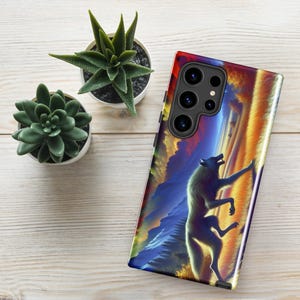 Wolf Phone Case | Dual-Layer Protection | Vibrant Nature Artwork | Shockproof Design | Wireless Charging