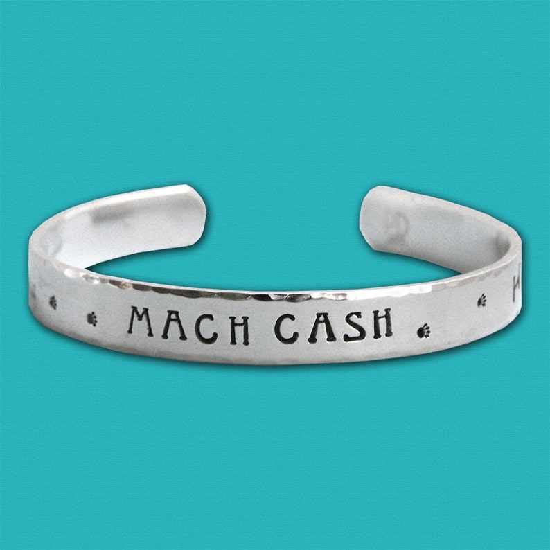 Personalized MACH Cuff Bracelet Sterling Silver Dog Agility Bracelet Canine Agility Gift Title Bracelet Brag Gift image 1
