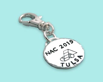 AKC National Agility Championship Commemorative Charm - Hand Stamped Sterling Silver - Dog Agility - Canine Agility