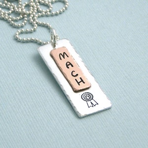 MACH Necklace - Mixed Metal Dog Agility Necklace - Hand Stamped  - For Dog Agility Enthusiasts - Canine Agility Jewelry