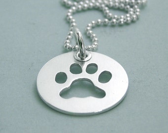 Little Paw Print Necklace - Sterling silver